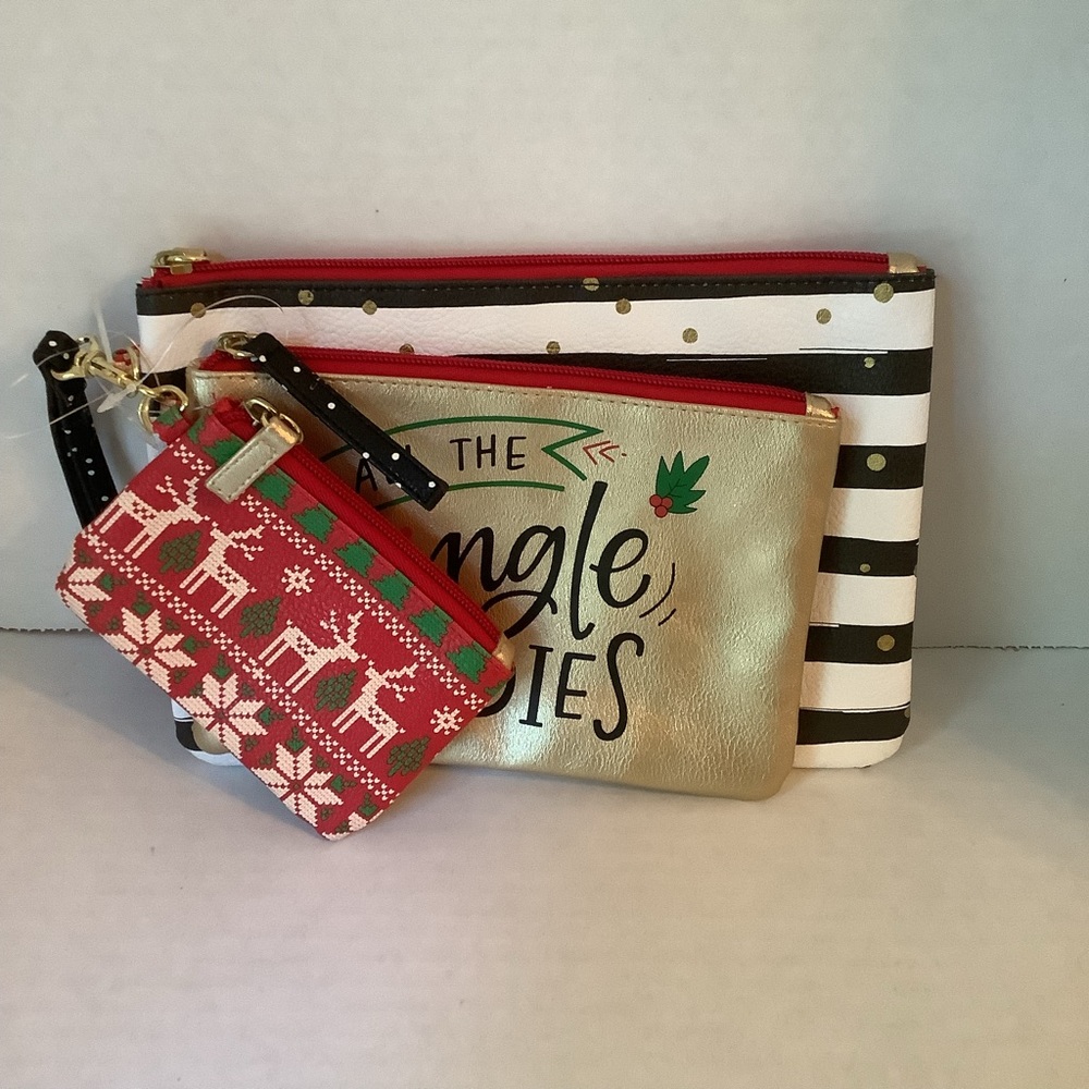 Holiday Zipper Pouches Set Of 3